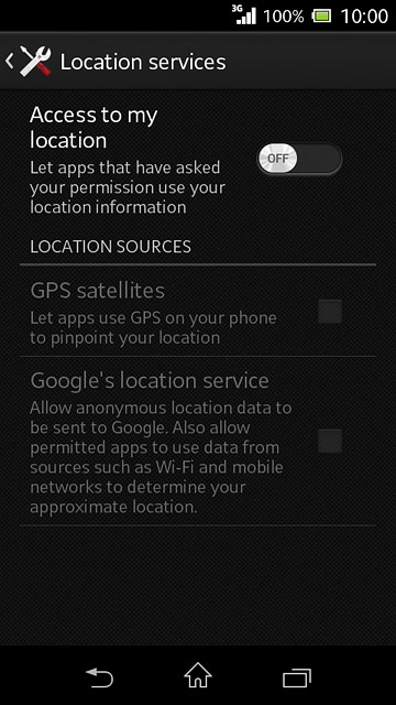 Press Access to my location to turn the function on or off.