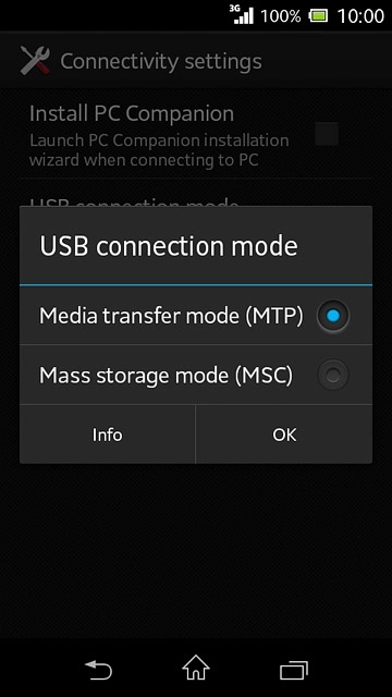 Press Media transfer mode (MTP).