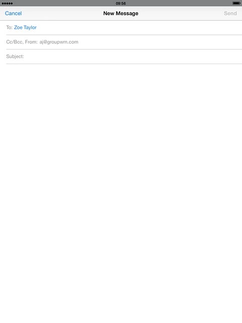 Press Subject and key in a subject for the email message.