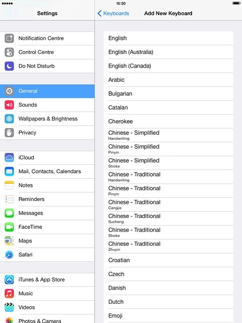 Press the required language.