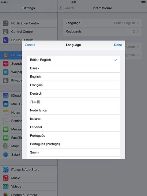 Press the required language.