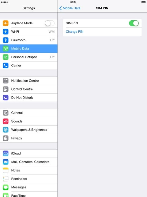 Press the indicator next to 