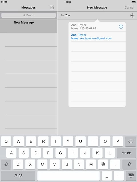 Key in the first letters of the required contact.Matching contacts are displayed.Press the required contact.