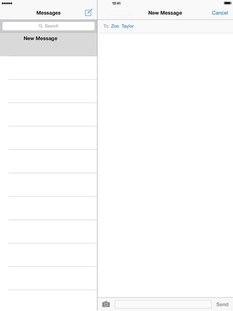 Press the text input field and write the required text.