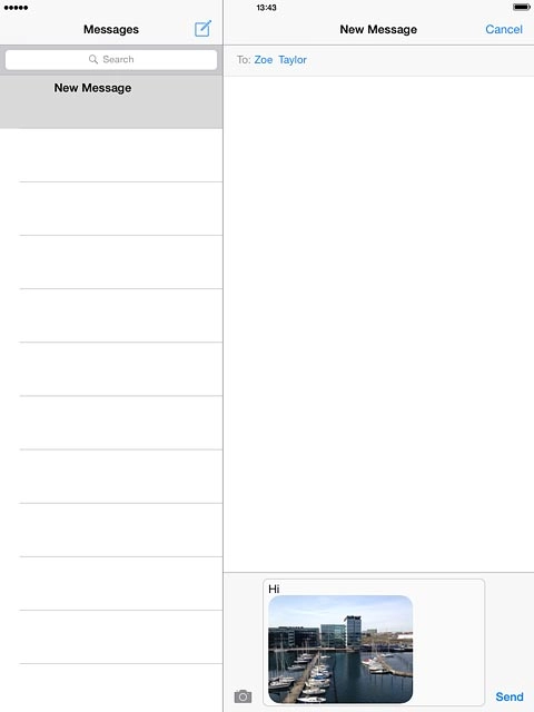 Press Send when you've written your iMessage.