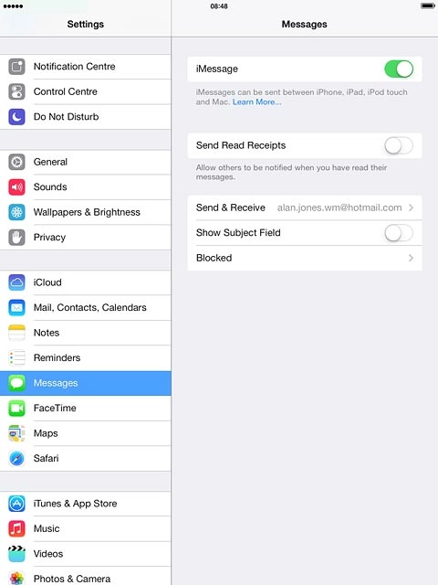 If you're asked to log on, log on with your Apple ID.Press the indicator next to 