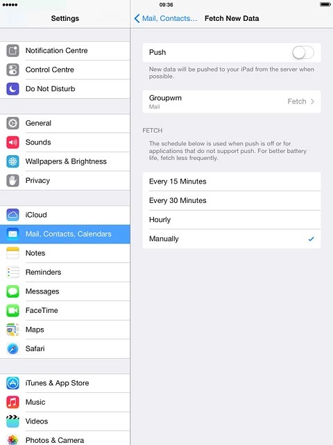 Press Mail, Contacts... to finish setting up your tablet.