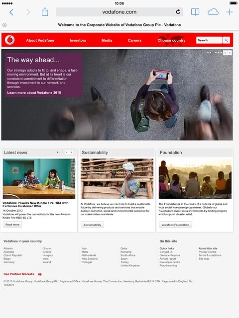 Press the menu icon.