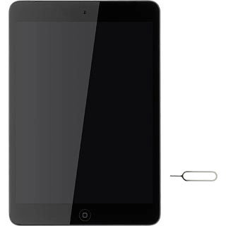 Insert the opener for the SIM holder into the small hole in the SIM holder on the side of your tablet.