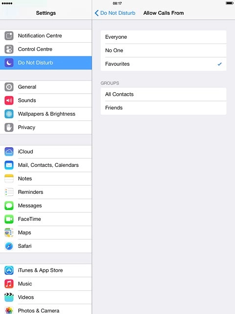 Press Do Not Disturb.