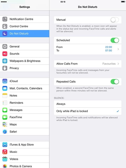Press Always or Only while iPad is locked.