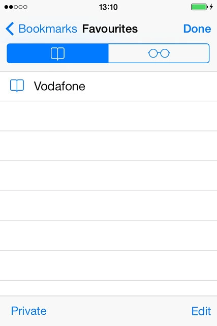 Press the required bookmark.