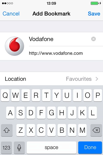 Key in the name of the bookmark and press Save.