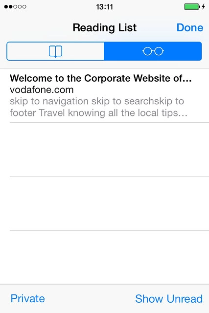 Press the required list.