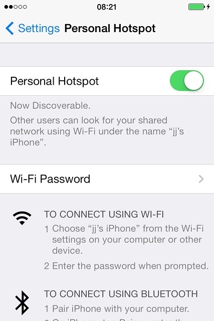 Press Wi-Fi Password.