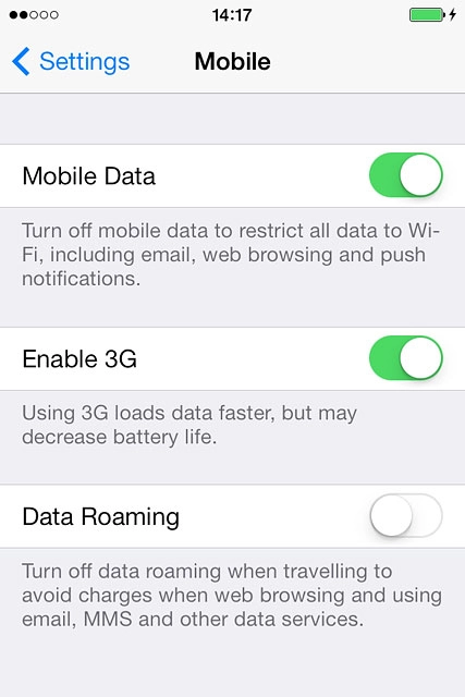 Press the indicator next to 