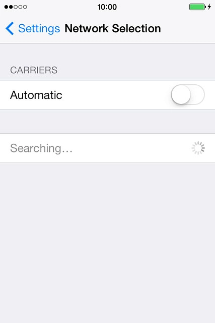 If automatic network selection is turned on:Press the indicator next to 