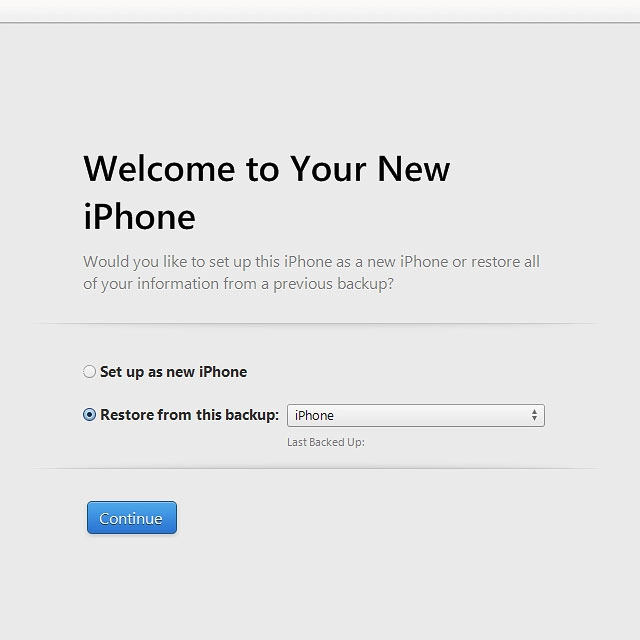 Click Restore from this backup.