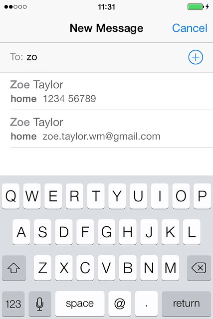 Key in the first letters of the required contact.Matching contacts are displayed.Press the required contact.