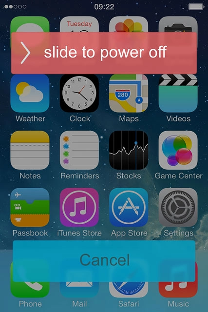 Drag the arrow right to turn off your phone.
