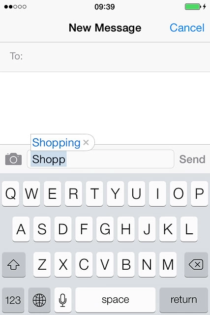 To continue without inserting the suggested word:Press the word suggestion.