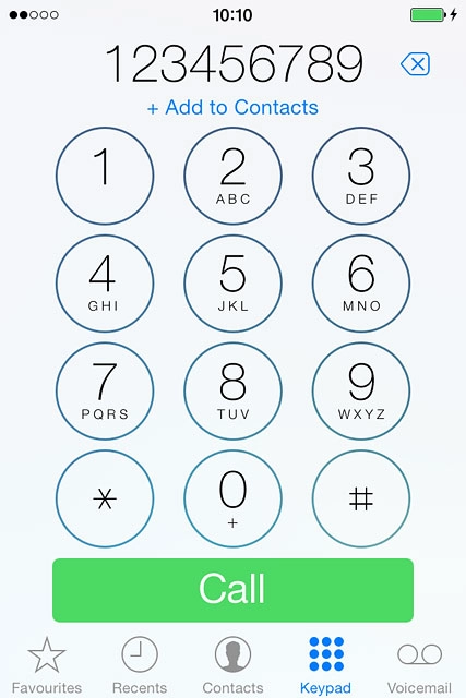 Key in the required number and press Call.