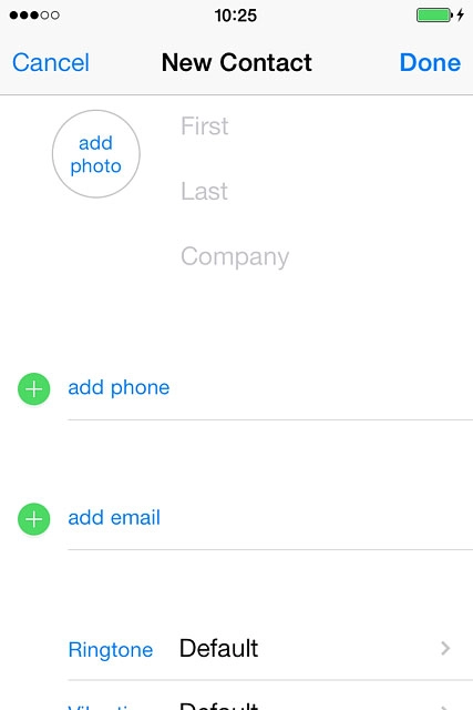 Press First and key in the required first name.