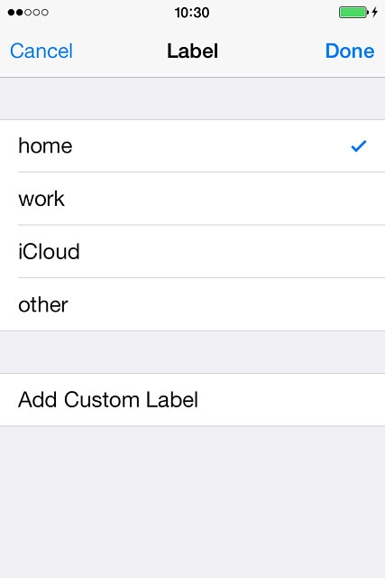 Press the required email type or Add Custom Label.