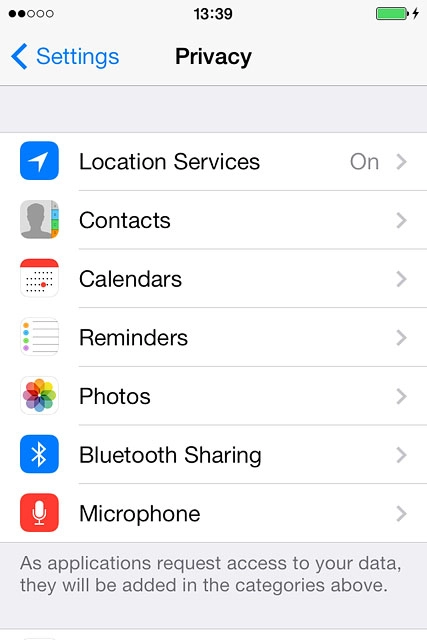 Press Location Services.