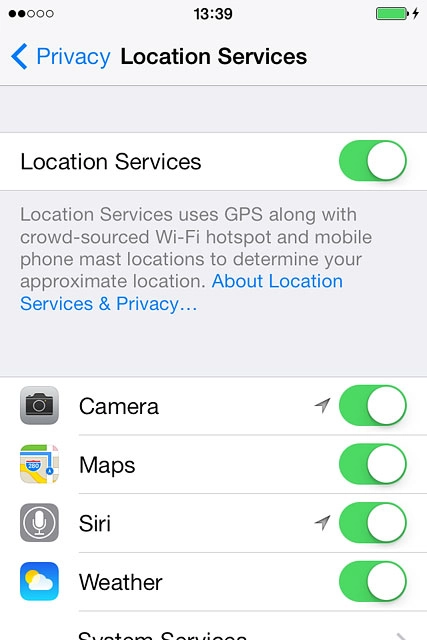 Press Privacy to save the settings.