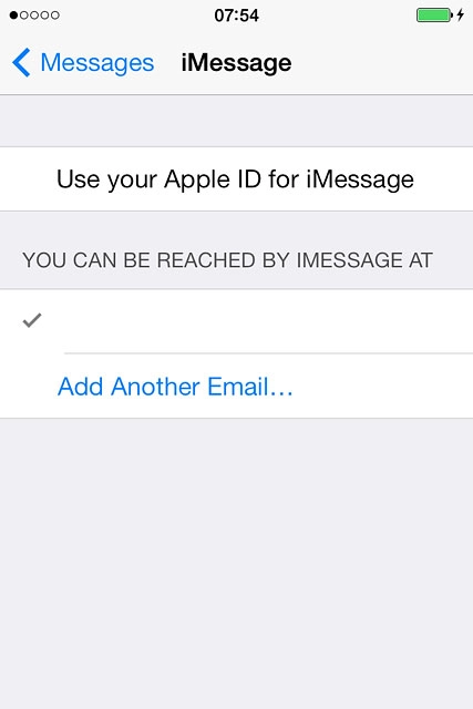 If you've not yet logged on with your Apple ID:Press Use your Apple ID for iMessage.