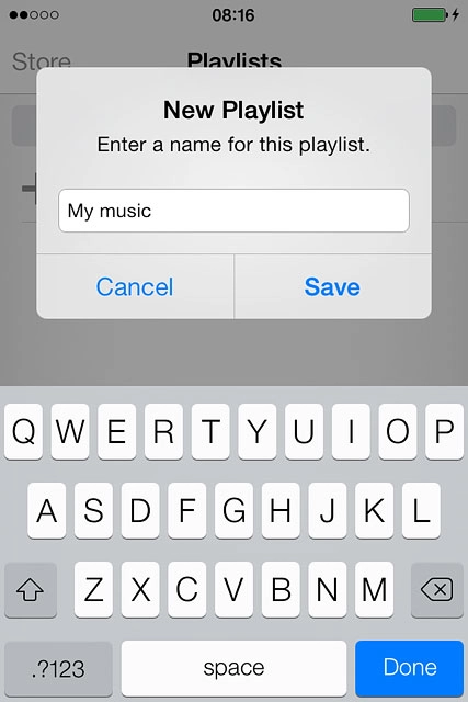 Key in a name for the playlist and press Save.