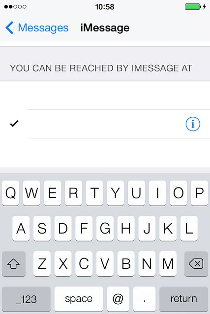 Key in the required email address and press return.