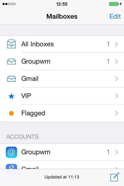 Press the required email account below 