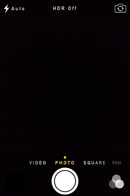 Slide your finger right or left on the display to select PHOTO.