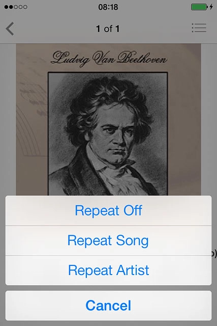 Press the required setting.