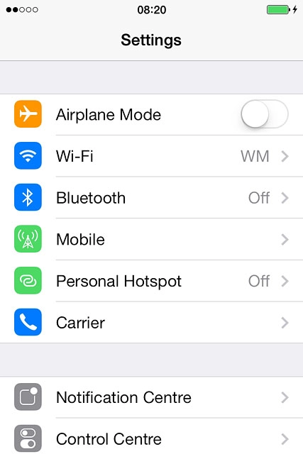 Press Personal Hotspot.