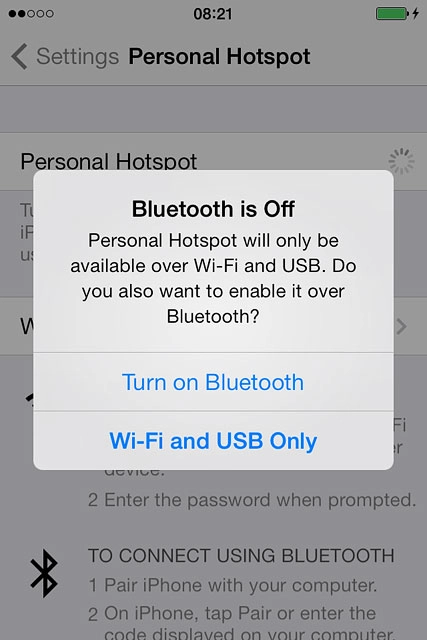 If this is the first time you use the function:Press Wi-Fi and USB Only.