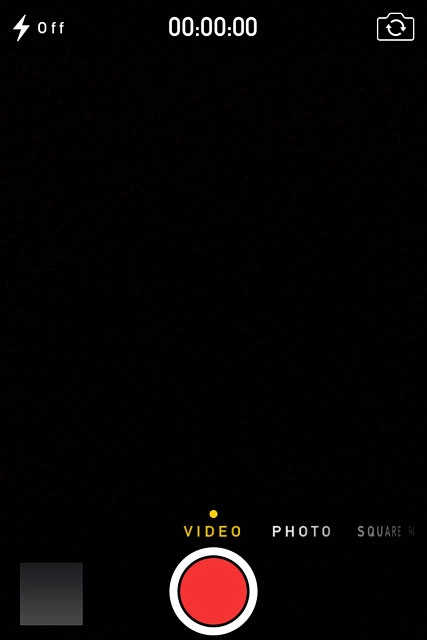 Slide your finger right on the display to select VIDEO.