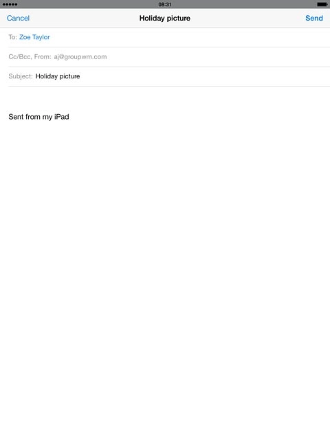 Press the text input field and write the required text.