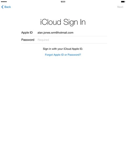 Press Password and key in the password for your Apple ID.