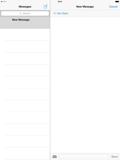 Press the text input field and write the required text.