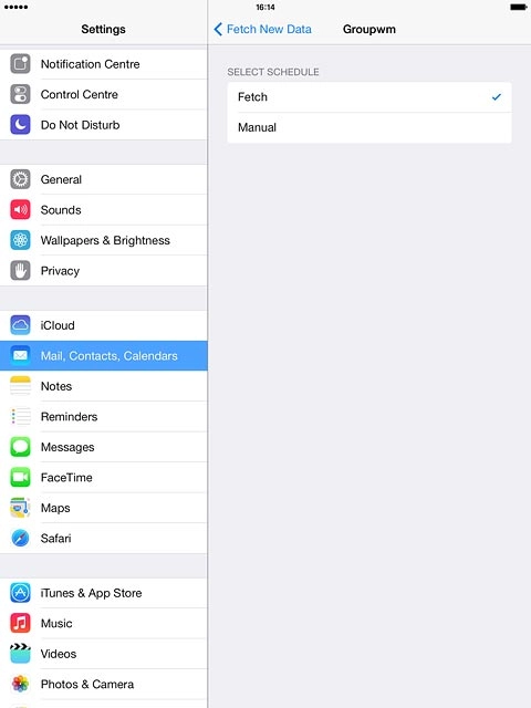Press Fetch or Manual.