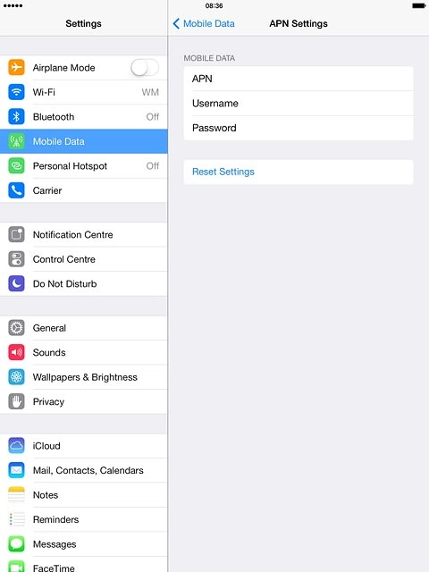 Press APN.Key in live.vodafone.com