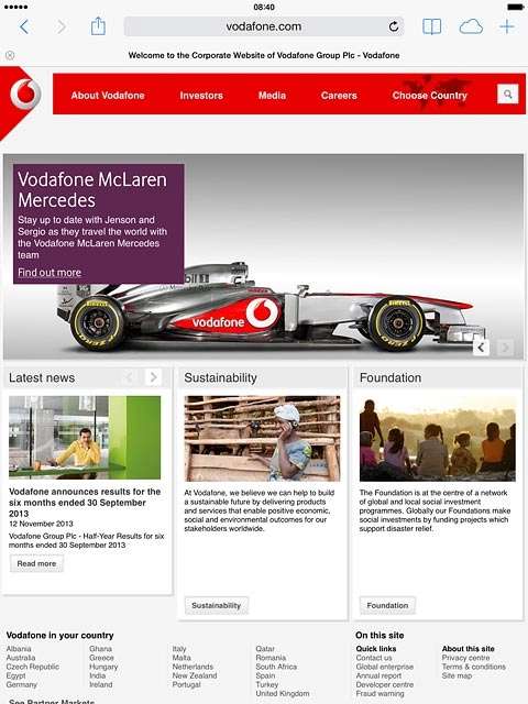 Press the bookmarks icon.