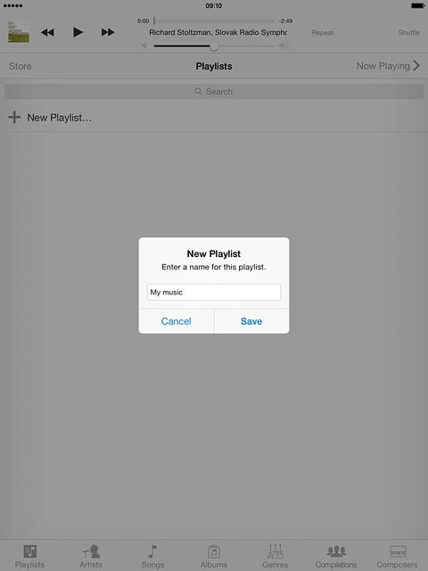 Key in a name for the playlist and press Save.