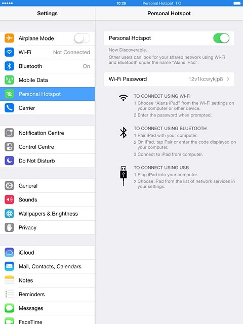 Press Wi-Fi Password.