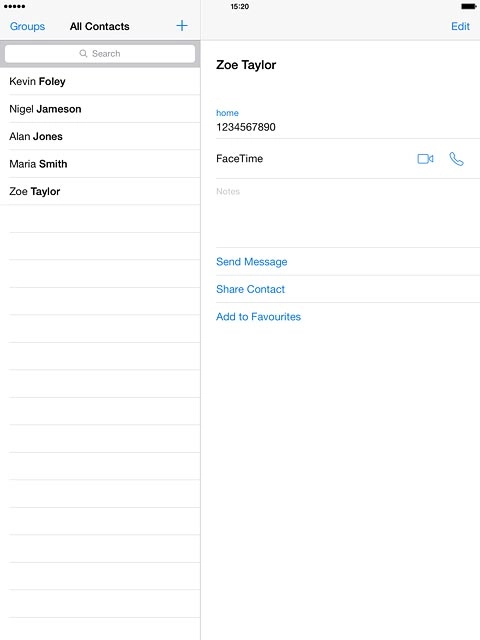 Press the new contact icon.