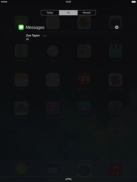 Press the required notification.Follow the instructions on the display to use the selected function.