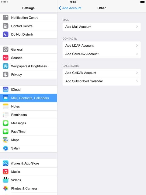 Press Add Mail Account.